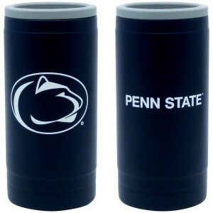navy slim can cooler with Penn State and Athletic Logo